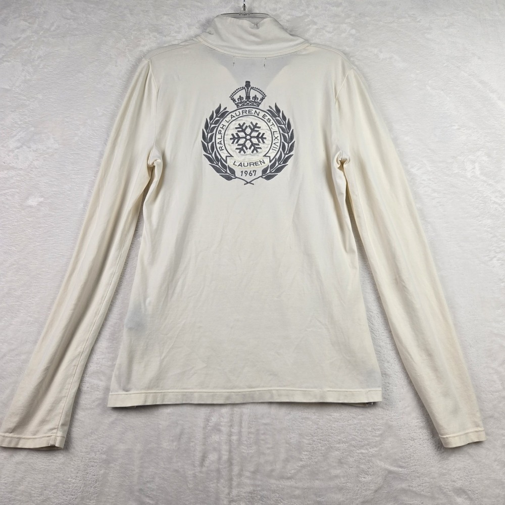 Lauren Active Ralph Lauren Women's Ivory1/4 Zip Sweater Size Medium‎ Logo - Picture 4 of 11